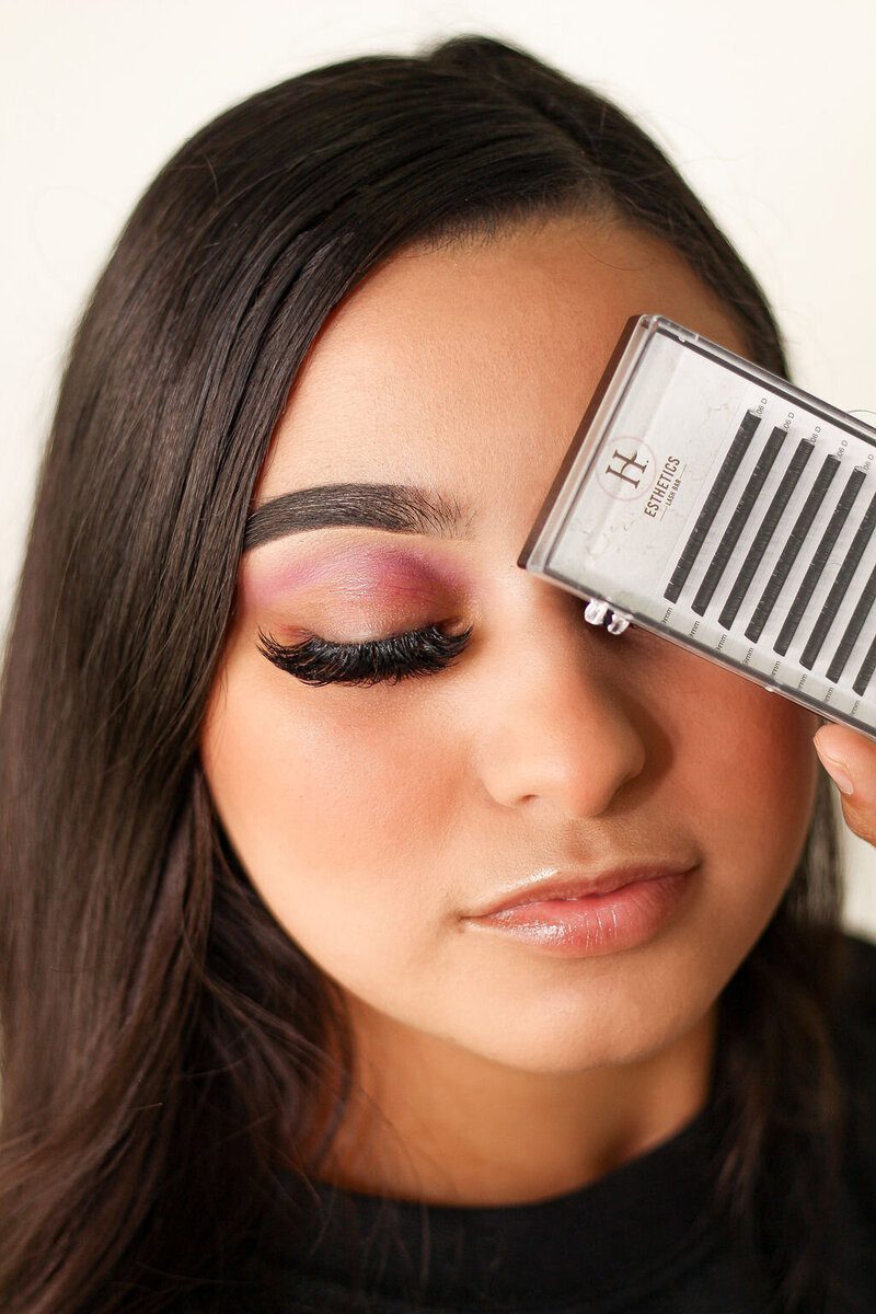 Lash extension close-up at H. Esthetics